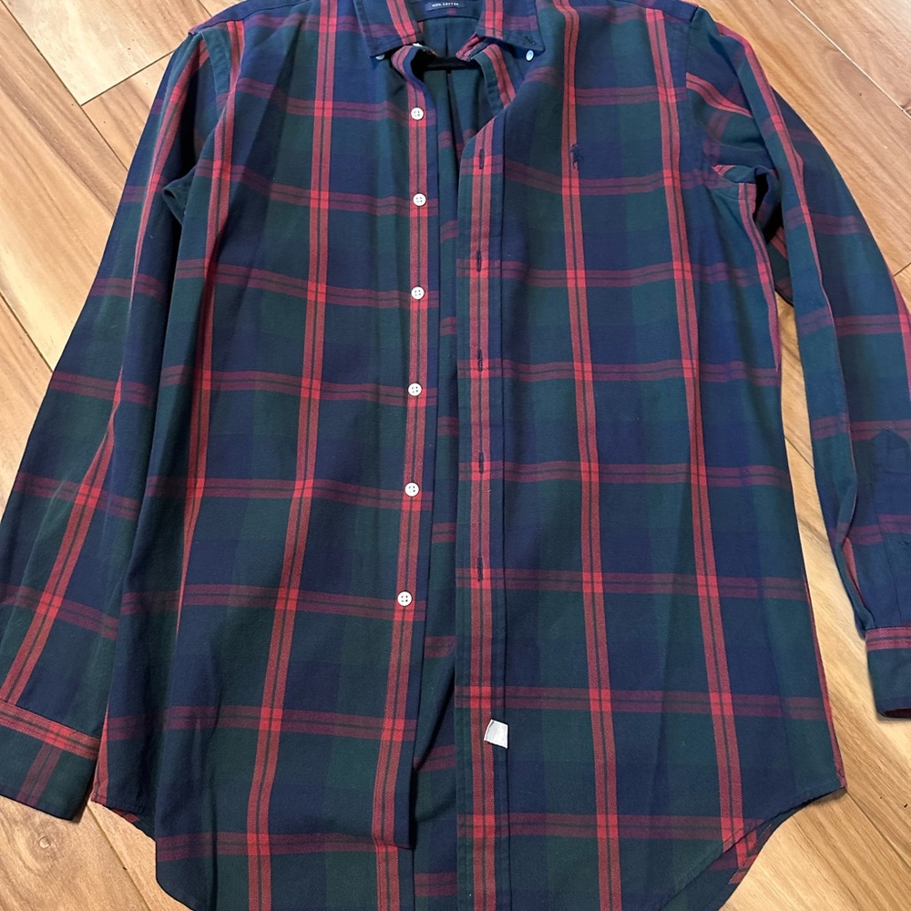 Ralph Lauren Men’s Plaid Button Down Shirt Size S Blue Red Green